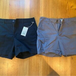 Pair of A New Day Chino Shorts - black and gray, size 4 with 5” inseam